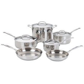 Show details of Cuisinart Chef's Classic Stainless-Steel 10-Piece Cookware Set.