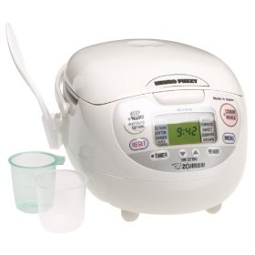 Show details of Zojirushi NS-ZCC10 5-1/2-Cup Neuro Fuzzy Rice Cooker and Warmer, Premium White.