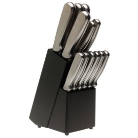 Show details of Ginsu International Traditions 14-Piece Stainless-Steel Knife Block Set.