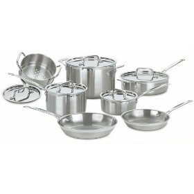 Show details of Cuisinart Multiclad Pro Stainless-Steel 12-Piece Cookware Set.