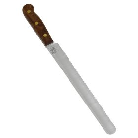 Show details of Chicago Cutlery Walnut Tradition 10-Inch Serrated Bread/Slicing Knife.