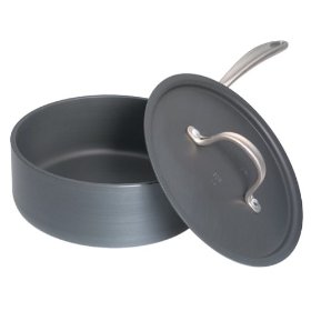 Show details of Calphalon Commercial Hard-Anodized 2-1/2-Quart Shallow Saucepan with Lid.