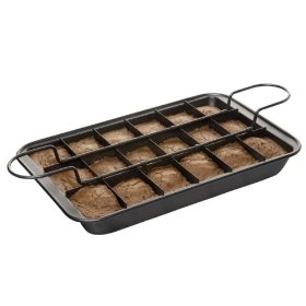 Show details of Slice Solutions 11-by-7-Inch Precut Brownie Pan Set.
