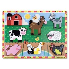 Show details of Melissa & Doug Farm Wooden Chunky Puzzle.