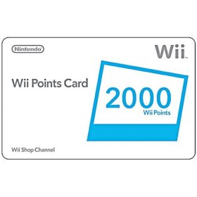 Show details of Wii 2000 Points Card.