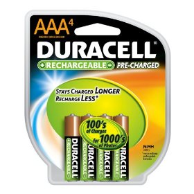 Show details of Duracell Pre Charged Rechargeable Nimh AAA Batteries, 4-Pack.