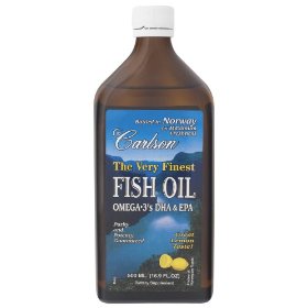Show details of Carlson Laboratories - The Very Finest Fish Oil Lemon Flavor, 16.9 fl oz liquid.