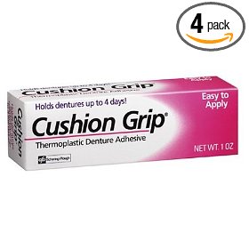 Show details of Cushion Grip Thermoplastic Denture Adhesive, 1-Ounce Tubes (Pack of 4).