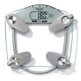 Show details of Taylor 5599 440 Pound Tempered Glass Body Fat-Body Water Scale.