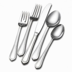 Show details of International Silver 45-Piece Noveau Stainless Steel Flatware Set, Service for 8.