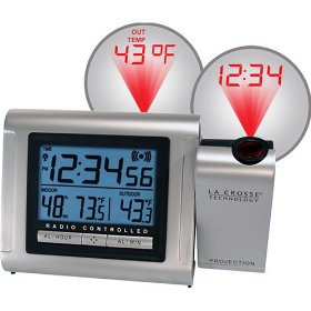 Show details of La Crosse Technology WT-5120U Projection Alarm Clock with Outdoor Temperature.
