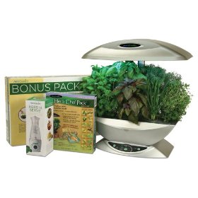 Show details of AeroGrow AeroGarden Classic 7-Pod with Herb 'n Serve and Herb Chef Seed Kit, Silver.