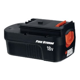 Show details of Black & Decker FSB18 FireStorm 18-Volt NiCad Slide Style Battery.