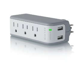 Show details of Belkin BZ103050vTVL Mini Surge Protector/Dual USB Charger.