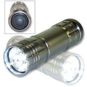 Show details of Super-Bright 9 LED Heavy-Duty Compact Aluminum Flashlight - Gunmetal Color.